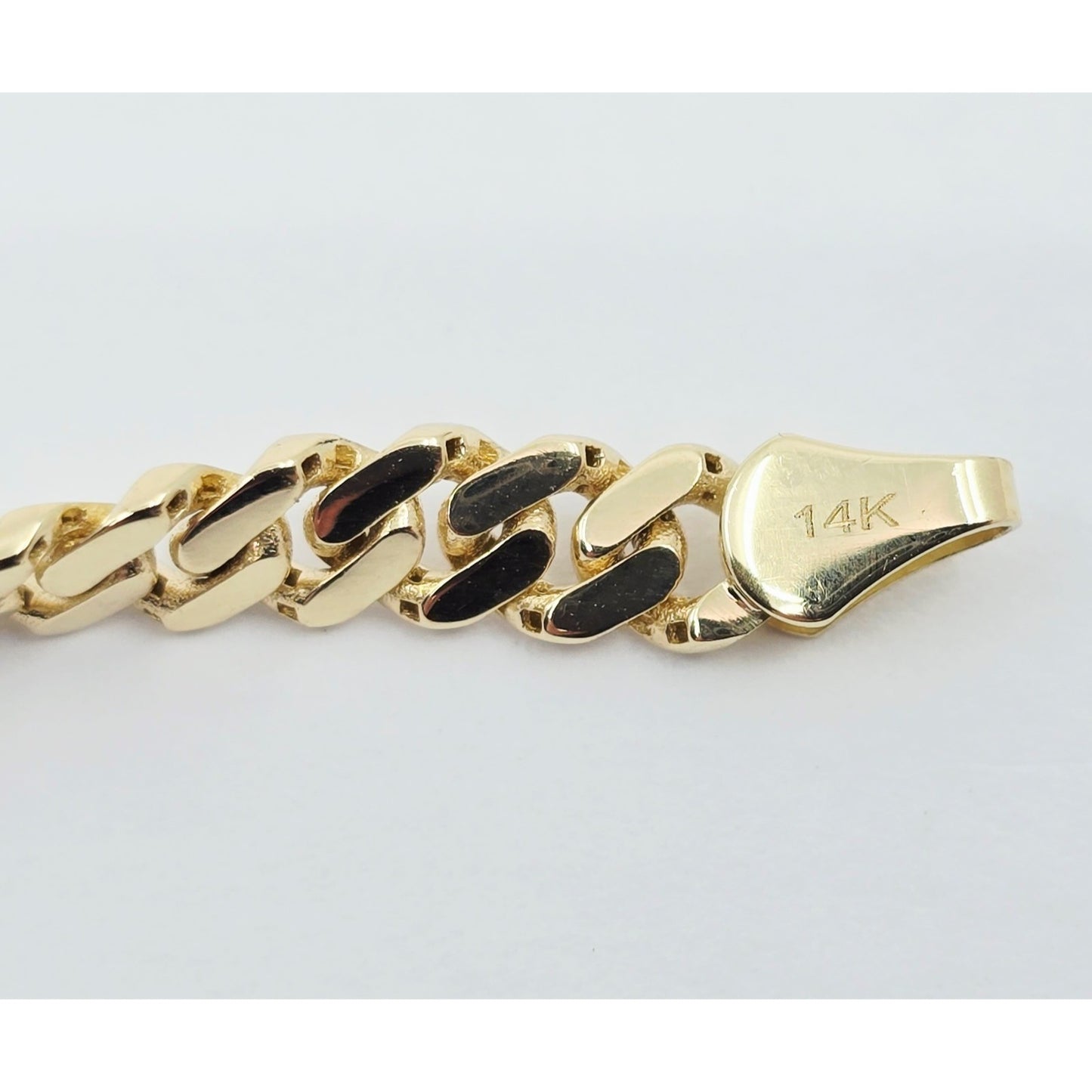 14K Yellow Gold Cuban Link ID Bracelet