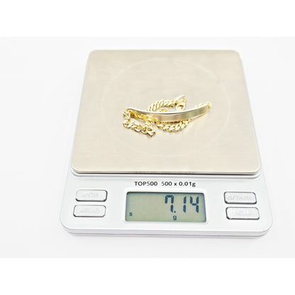 14K Yellow Gold Cuban Link ID Bracelet
