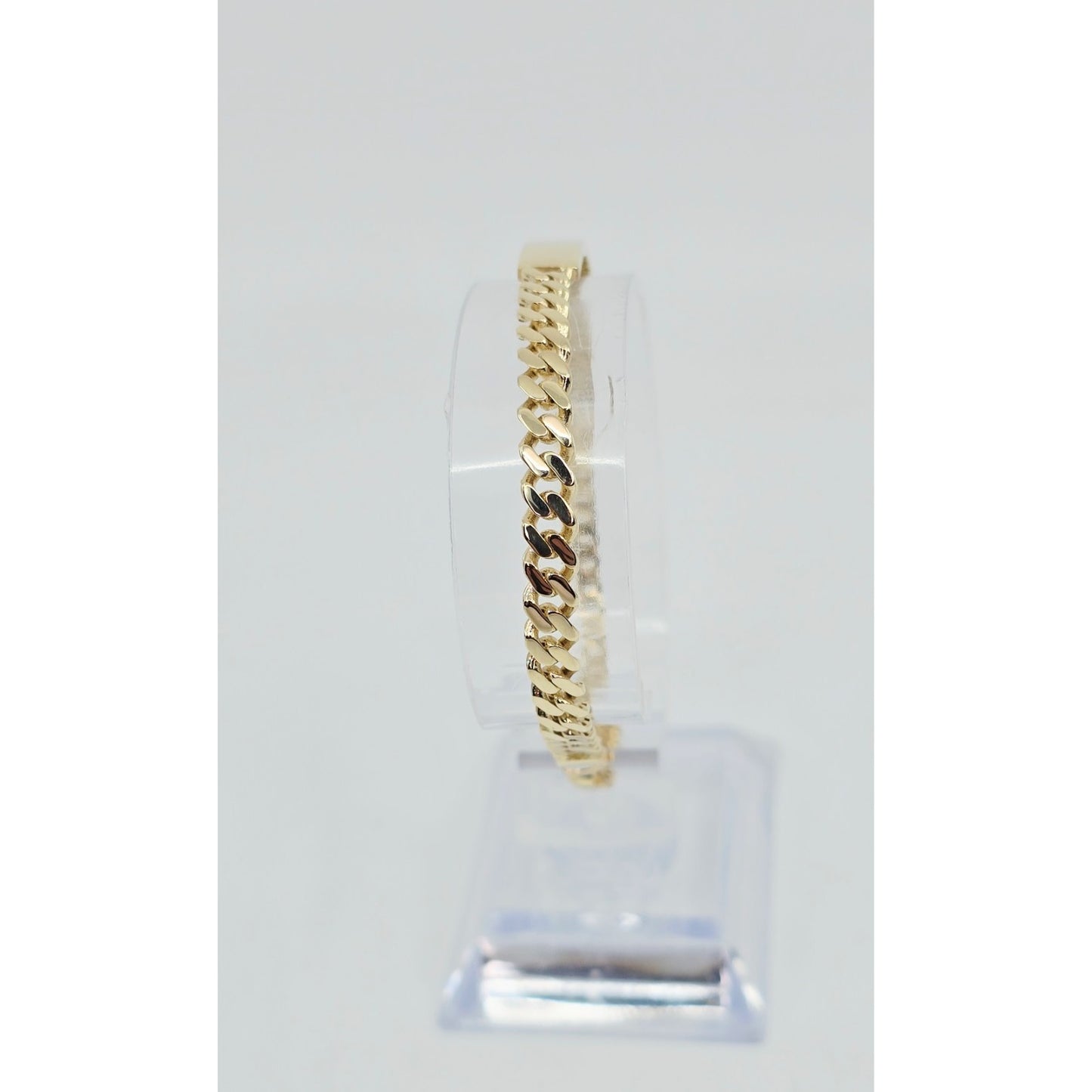 14K Yellow Gold Cuban Link ID Bracelet