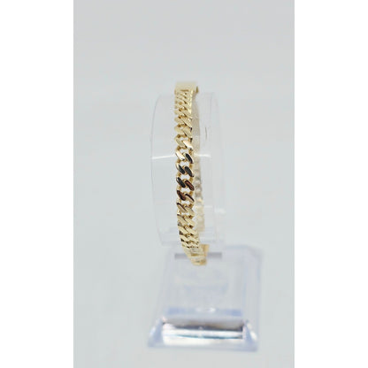 14K Yellow Gold Cuban Link ID Bracelet