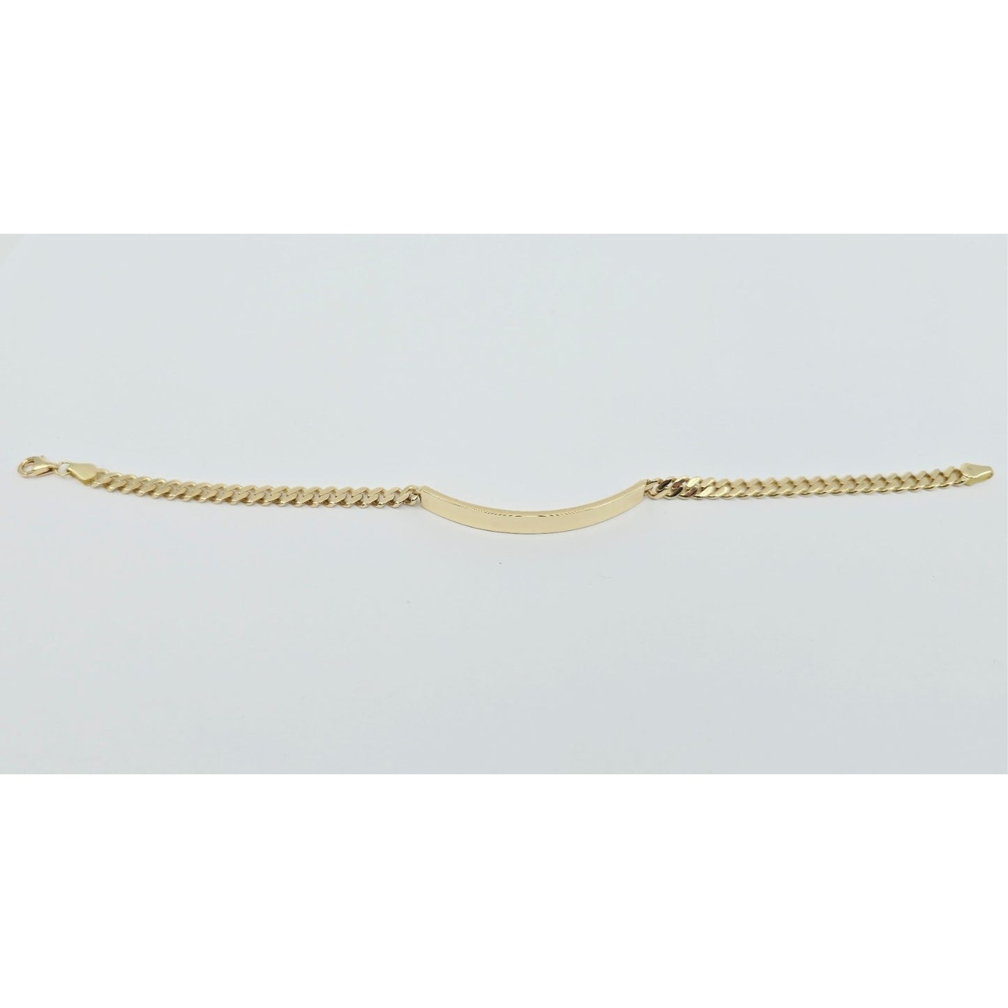 14K Yellow Gold Cuban Link ID Bracelet