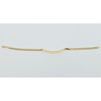 14K Yellow Gold Cuban Link ID Bracelet