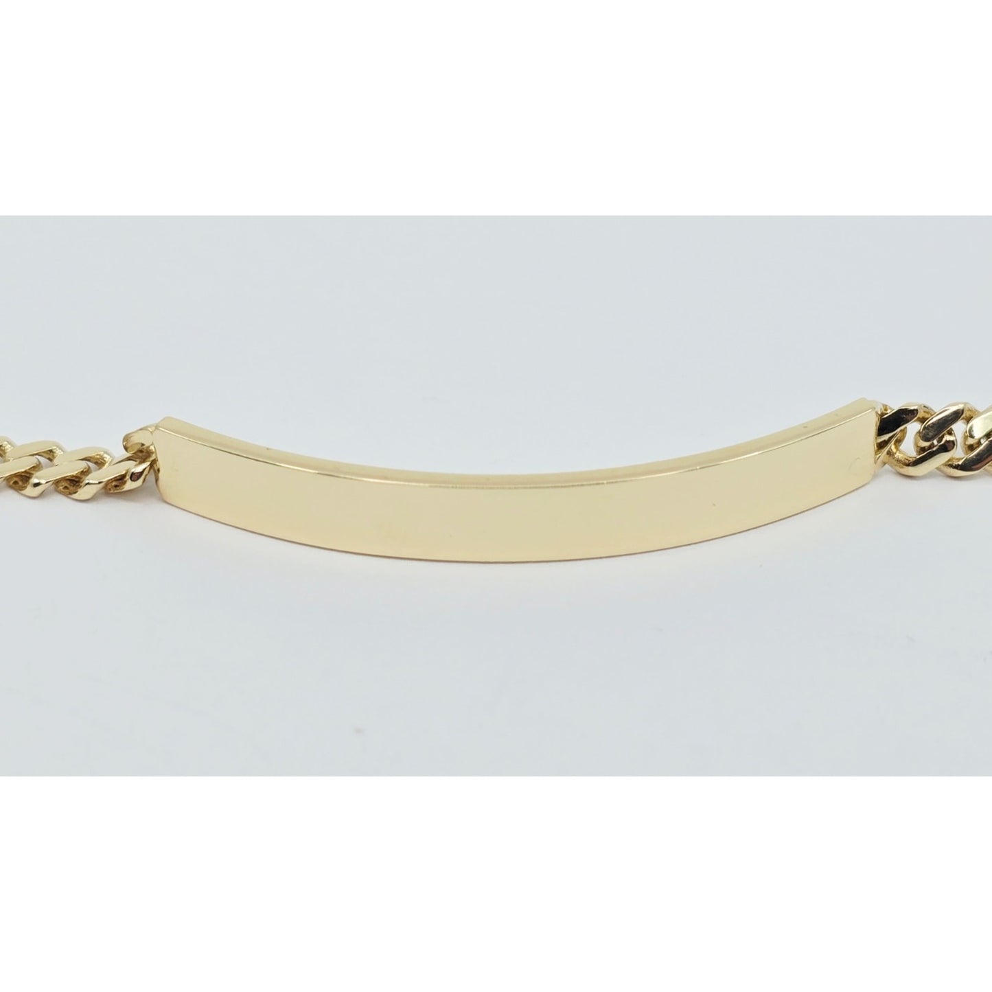14K Yellow Gold Cuban Link ID Bracelet