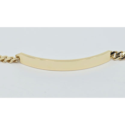 14K Yellow Gold Cuban Link ID Bracelet