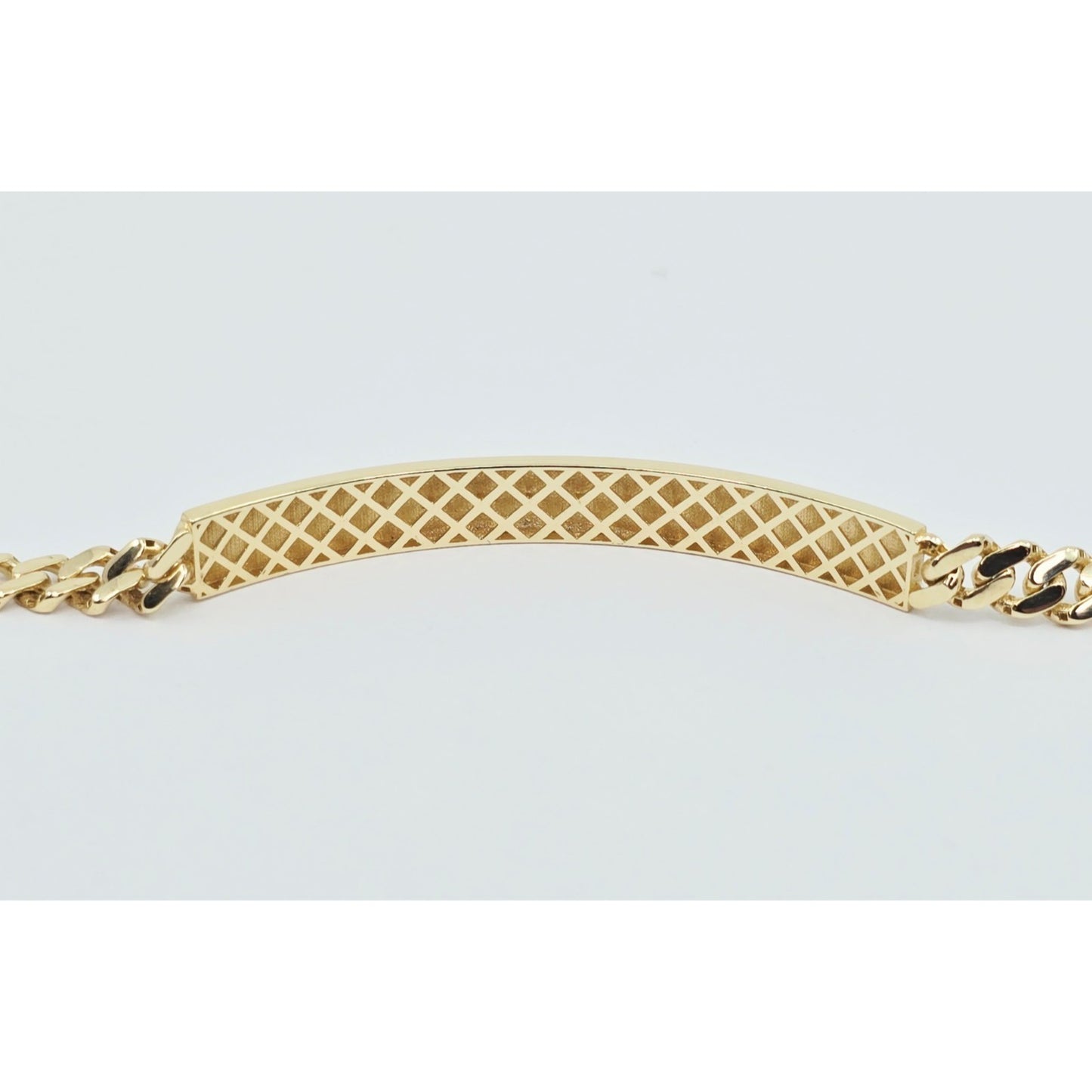 14K Yellow Gold Cuban Link ID Bracelet