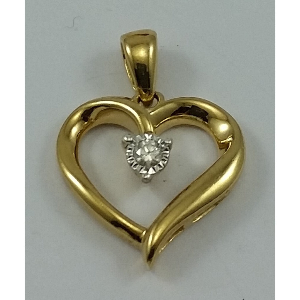 Beautiful 925 Sterling Sliver Gold Plated Open Heart Diamond Charm Pendant