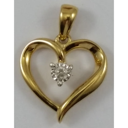 Beautiful 925 Sterling Sliver Gold Plated Open Heart Diamond Charm Pendant