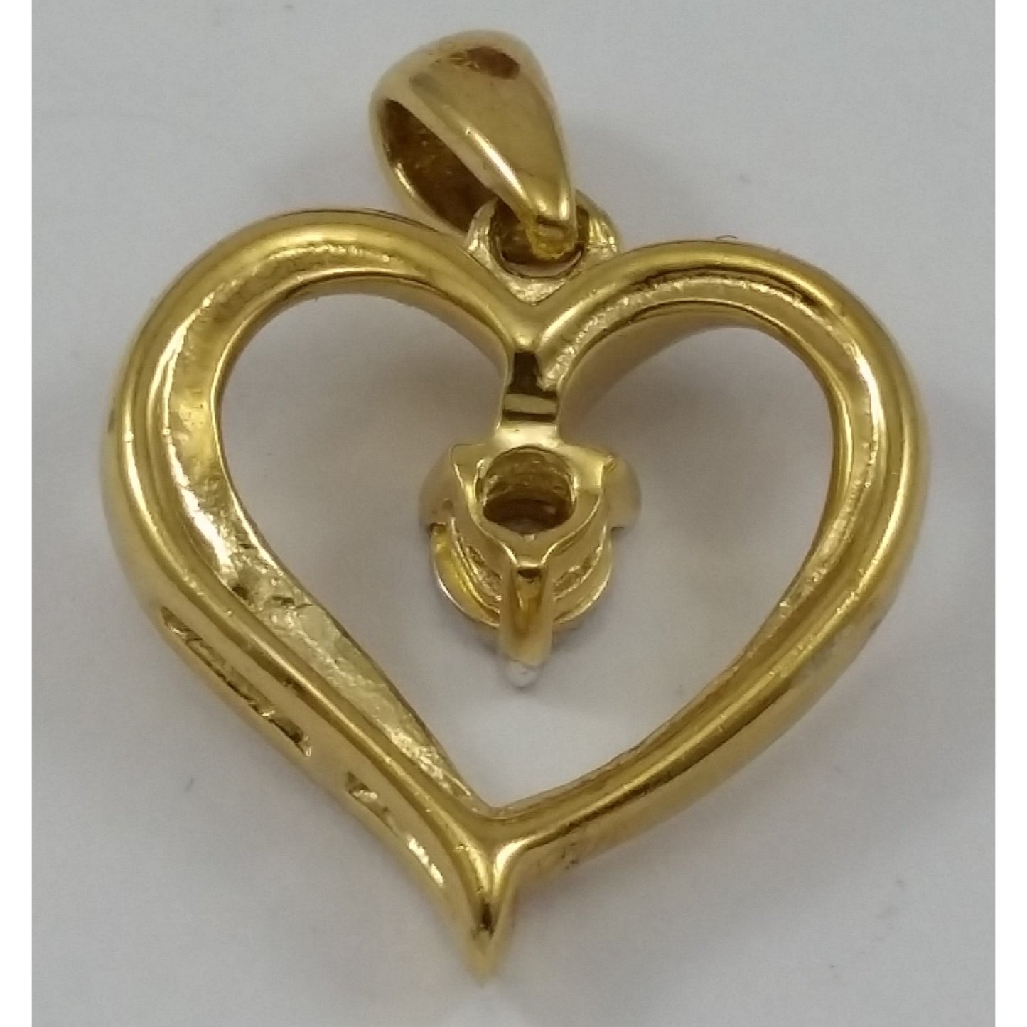 Beautiful 925 Sterling Sliver Gold Plated Open Heart Diamond Charm Pendant