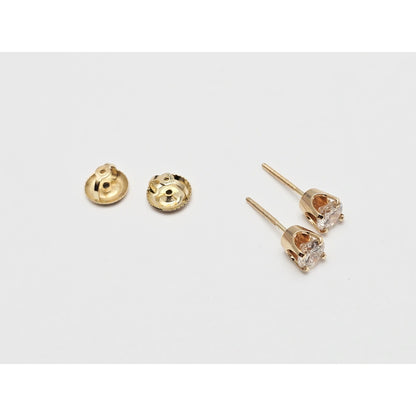 14K Yellow Gold Diamond Stud Earrings 0.66 TCW