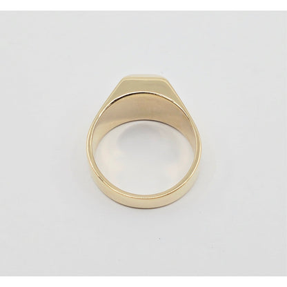14K Yellow Gold Mens Solitaire Floating Diamond Ring