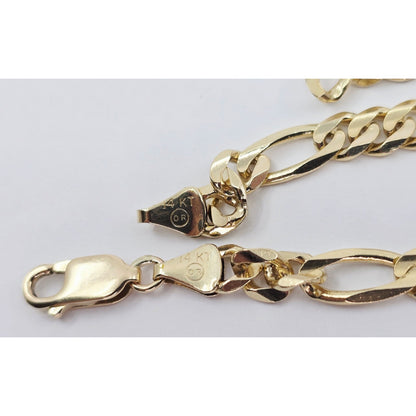 14K Yellow Gold Figaro Link Chain Necklace