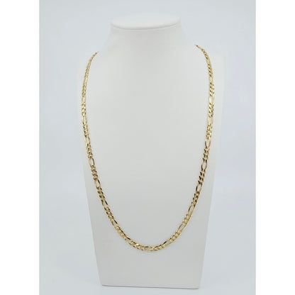14K Yellow Gold Figaro Link Chain Necklace
