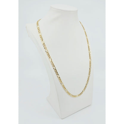 14K Yellow Gold Figaro Link Chain Necklace