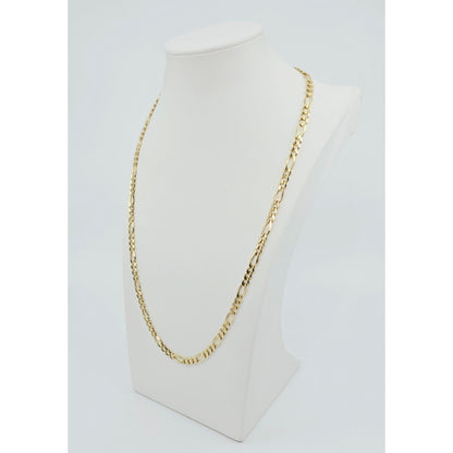 14K Yellow Gold Figaro Link Chain Necklace