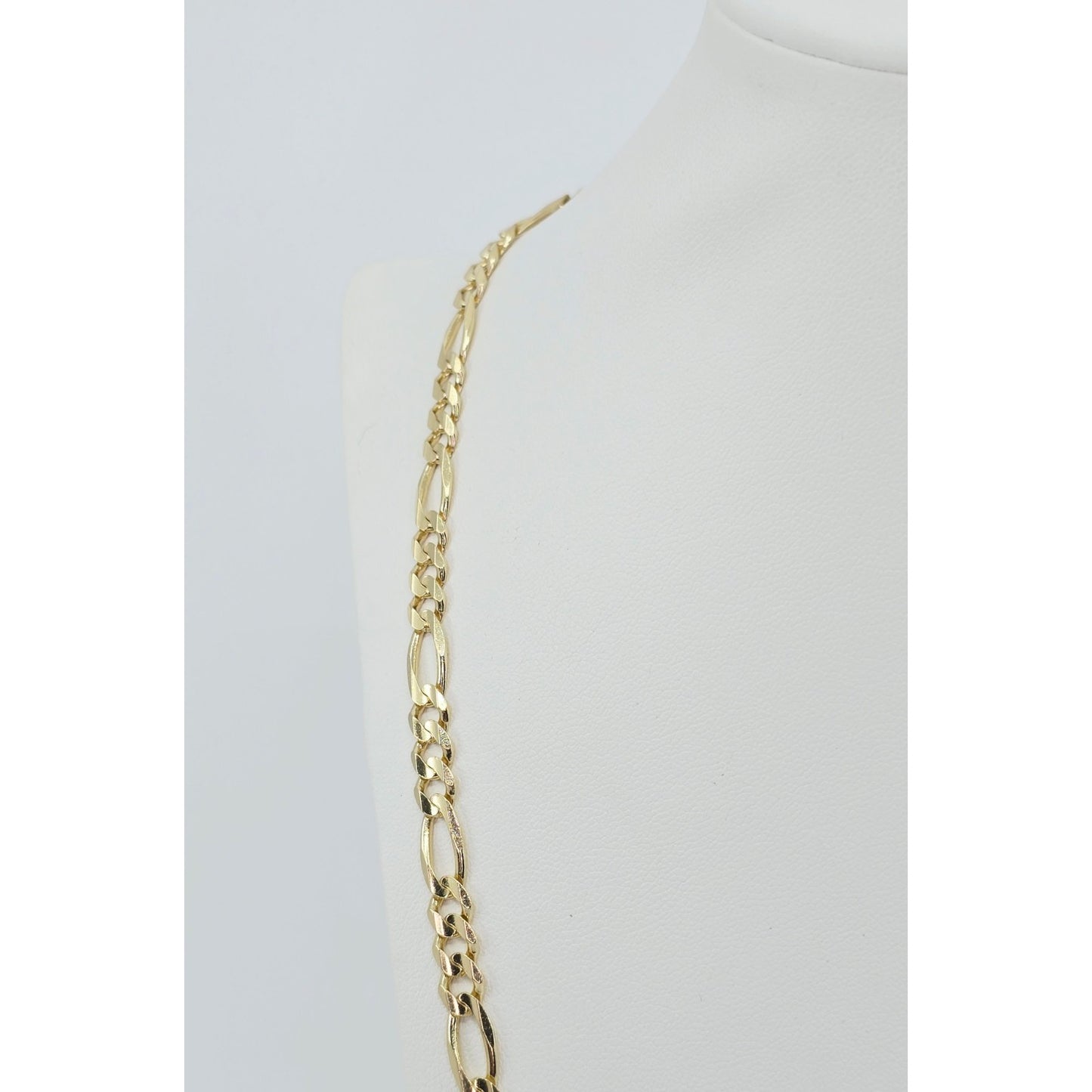 14K Yellow Gold Figaro Link Chain Necklace