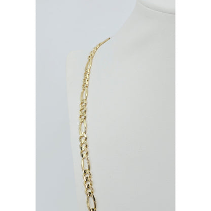 14K Yellow Gold Figaro Link Chain Necklace
