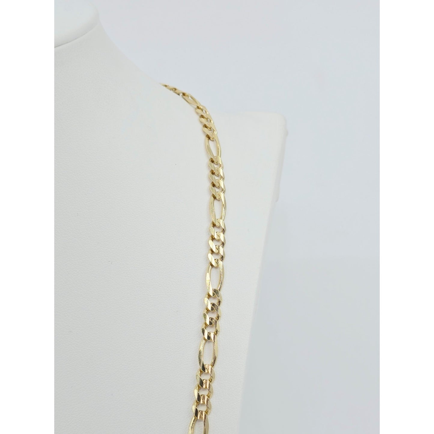 14K Yellow Gold Figaro Link Chain Necklace