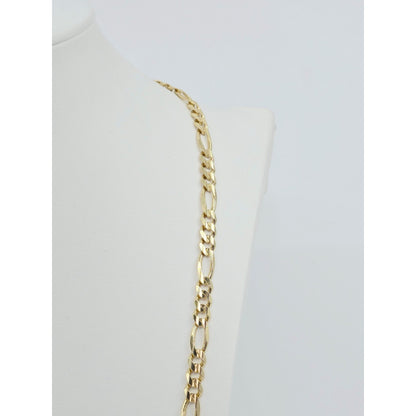 14K Yellow Gold Figaro Link Chain Necklace