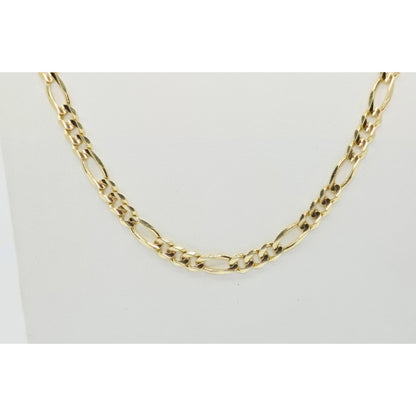14K Yellow Gold Figaro Link Chain Necklace