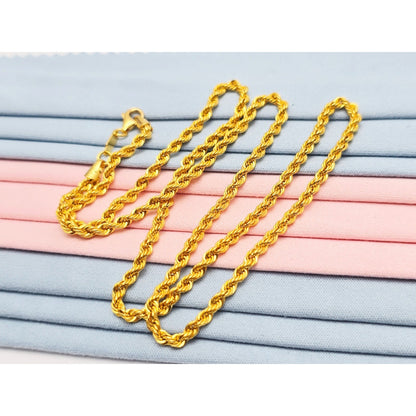 21K Yellow Gold Rope Chain Necklace