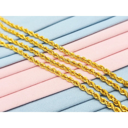 21K Yellow Gold Rope Chain Necklace