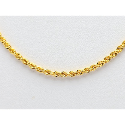 21K Yellow Gold Rope Chain Necklace