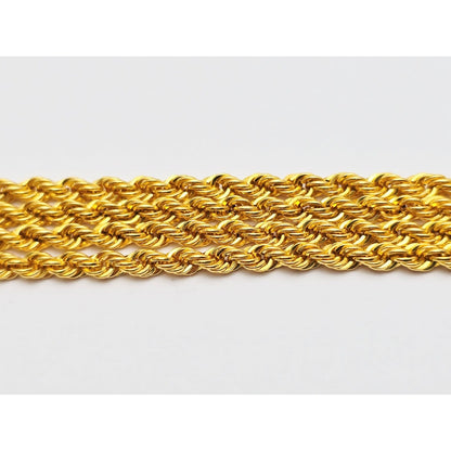 21K Yellow Gold Rope Chain Necklace