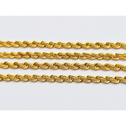 21K Yellow Gold Rope Chain Necklace
