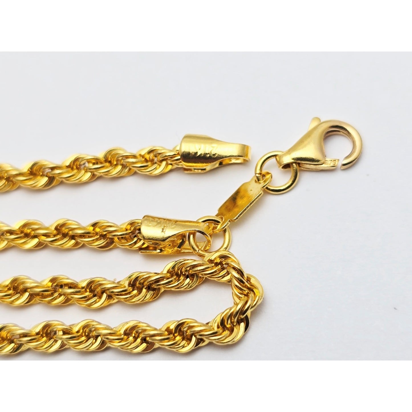 21K Yellow Gold Rope Chain Necklace