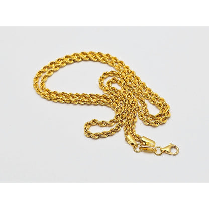 21K Yellow Gold Rope Chain Necklace