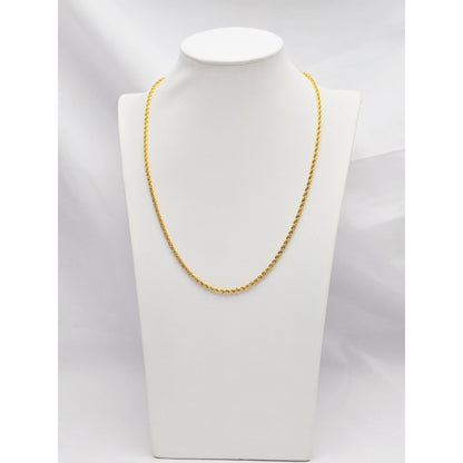 21K Yellow Gold Rope Chain Necklace