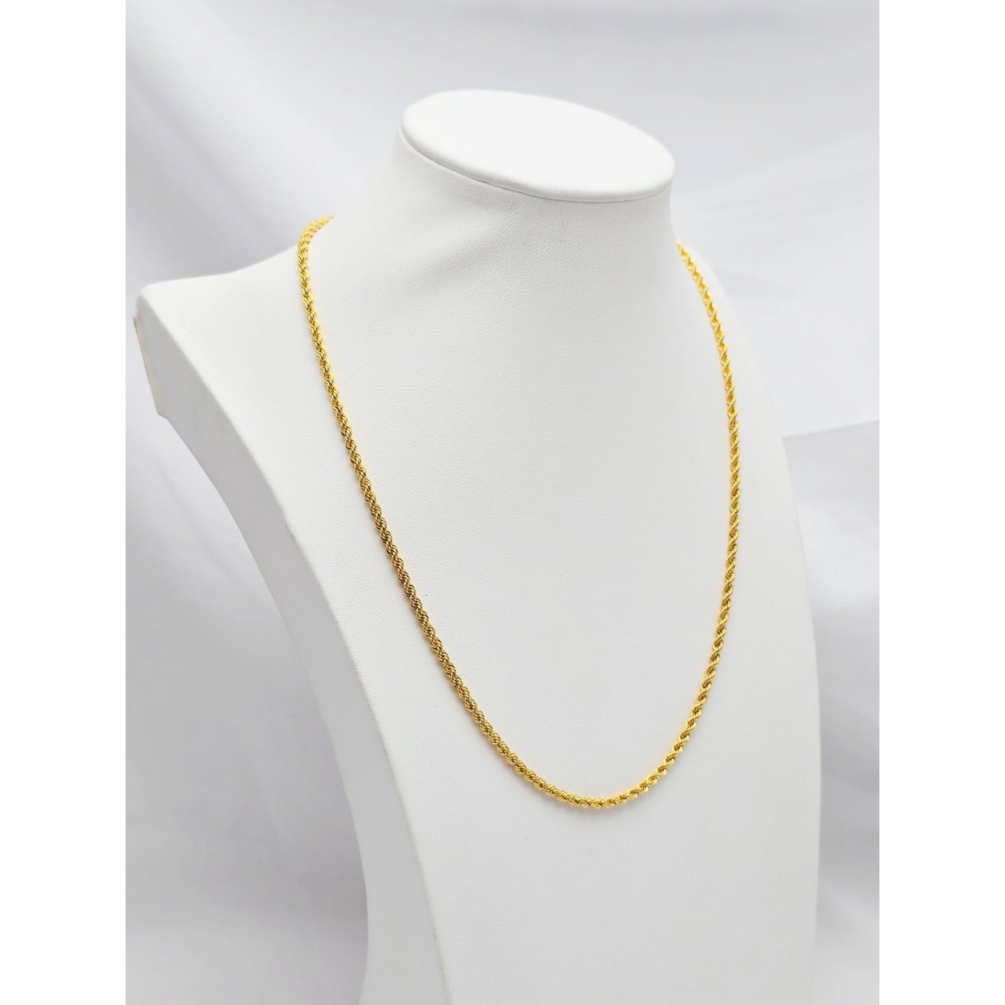 21K Yellow Gold Rope Chain Necklace
