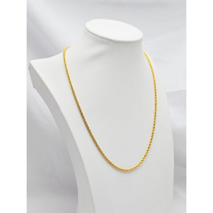 21K Yellow Gold Rope Chain Necklace