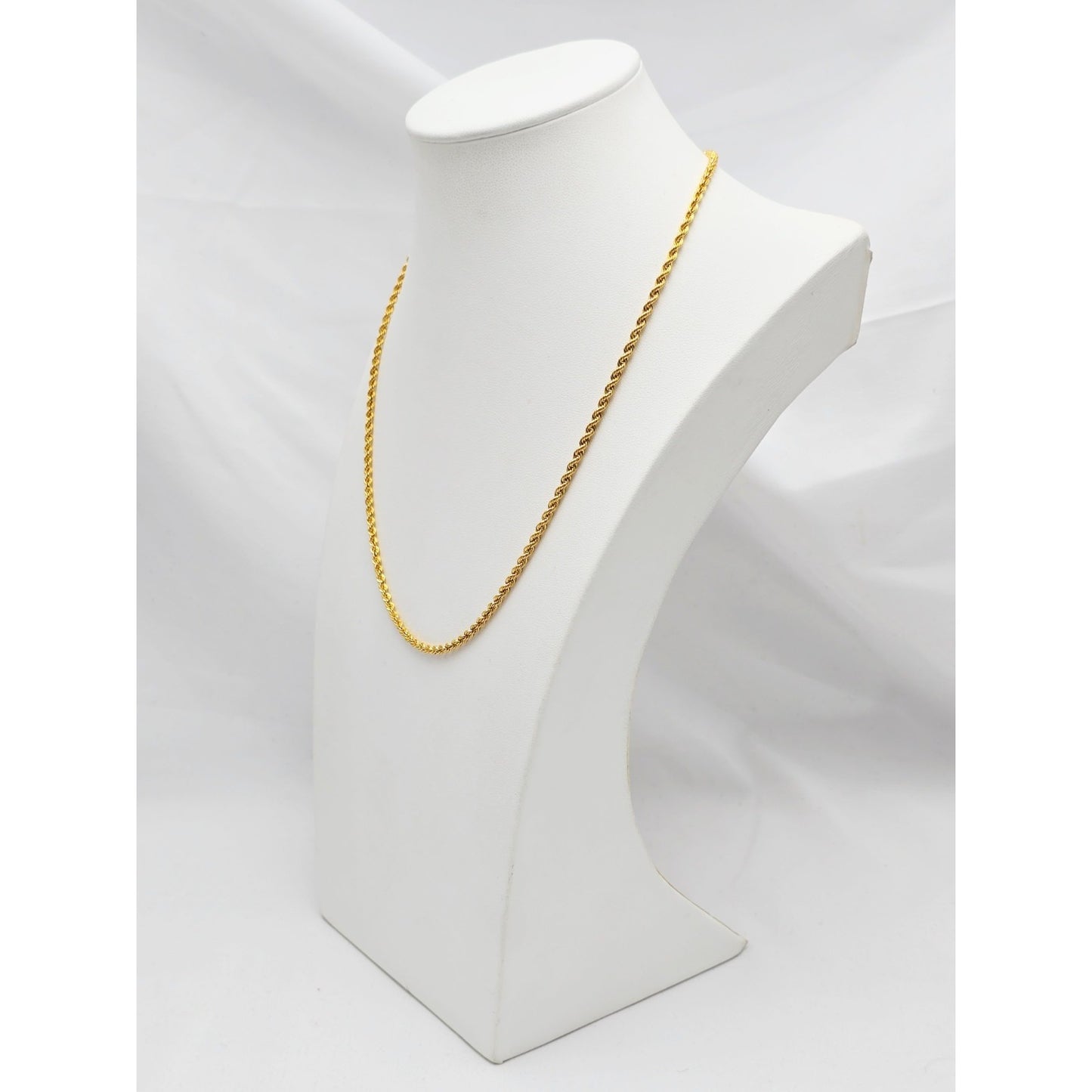 21K Yellow Gold Rope Chain Necklace