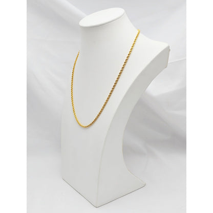 21K Yellow Gold Rope Chain Necklace