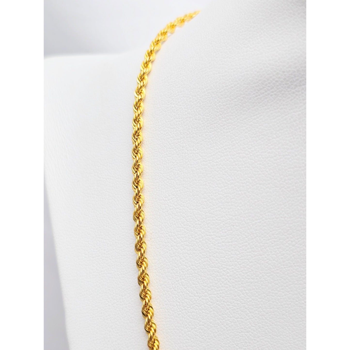 21K Yellow Gold Rope Chain Necklace