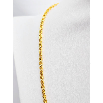 21K Yellow Gold Rope Chain Necklace