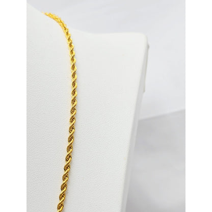 21K Yellow Gold Rope Chain Necklace