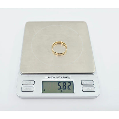 18K Yellow Gold Polished Lined Wedding Band Ring