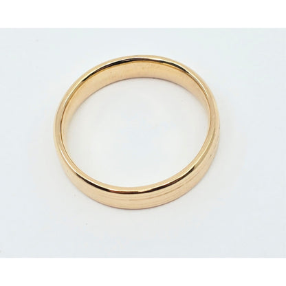 18K Yellow Gold Polished Lined Wedding Band Ring