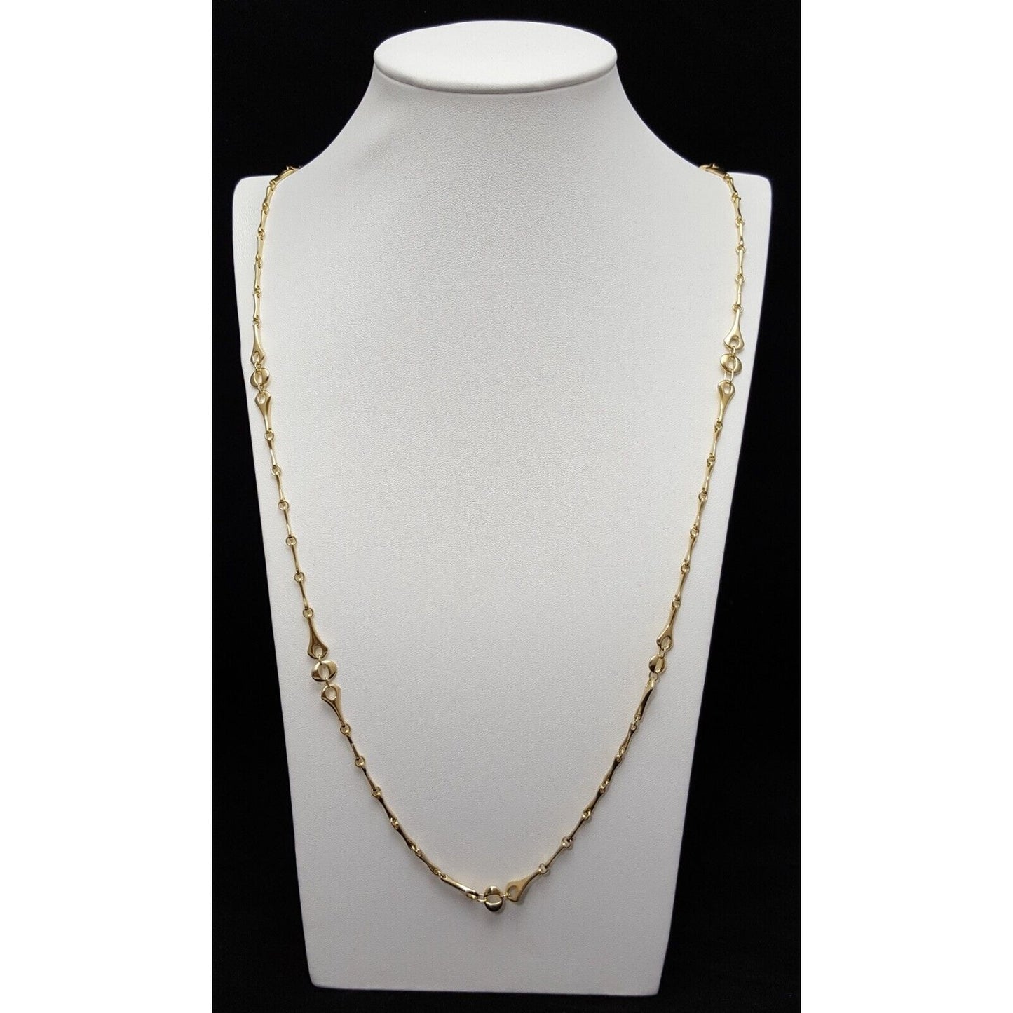 18K Yellow Gold Extra Long Link Chain Necklace