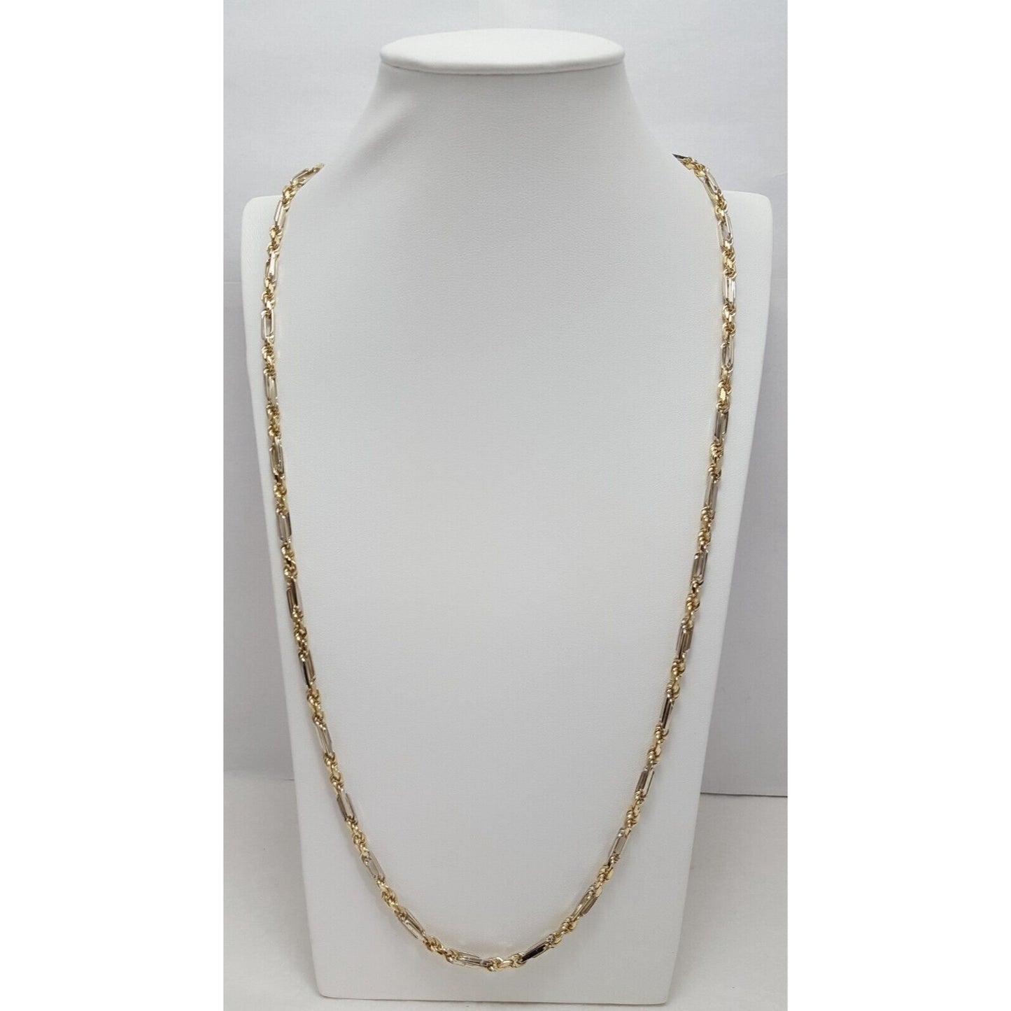 14K Two Tone Gold Rope Chain Necklace