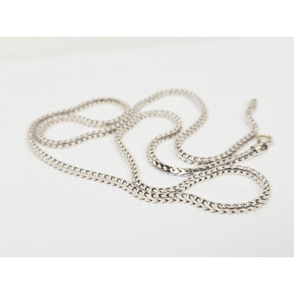 14K White Gold Franco Link Chain Necklace