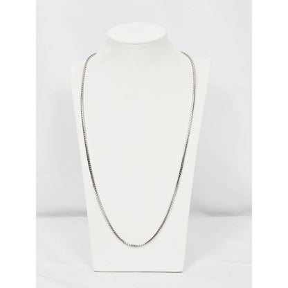 14K White Gold Franco Link Chain Necklace