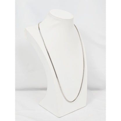 14K White Gold Franco Link Chain Necklace