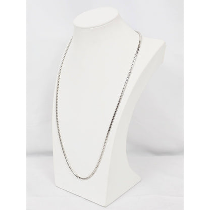 14K White Gold Franco Link Chain Necklace