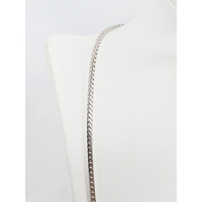 14K White Gold Franco Link Chain Necklace
