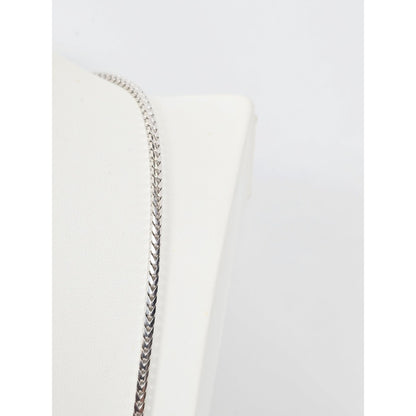 14K White Gold Franco Link Chain Necklace