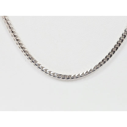 14K White Gold Franco Link Chain Necklace