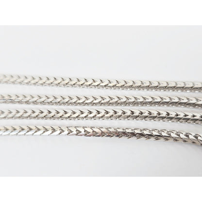 14K White Gold Franco Link Chain Necklace